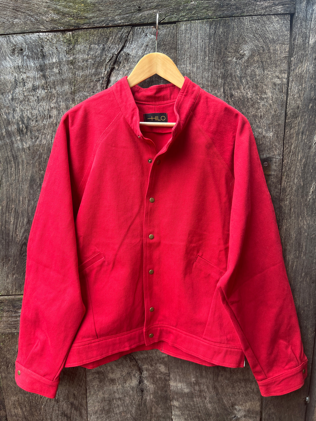 Bomber Red Jean Jacket