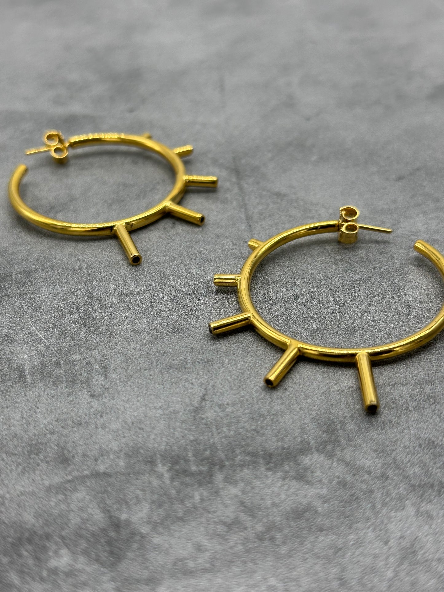 Hoops 5 peaks ~ Gold Vermeil 18k