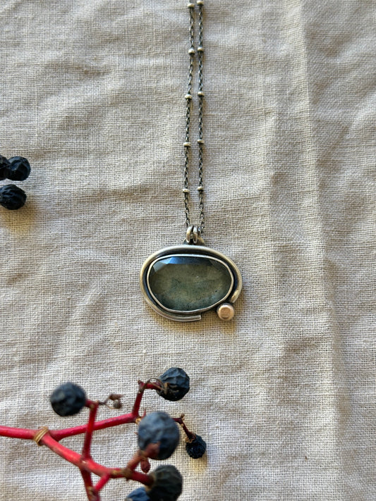 Moss Aquamarine & Sterling Silver ~ Necklace