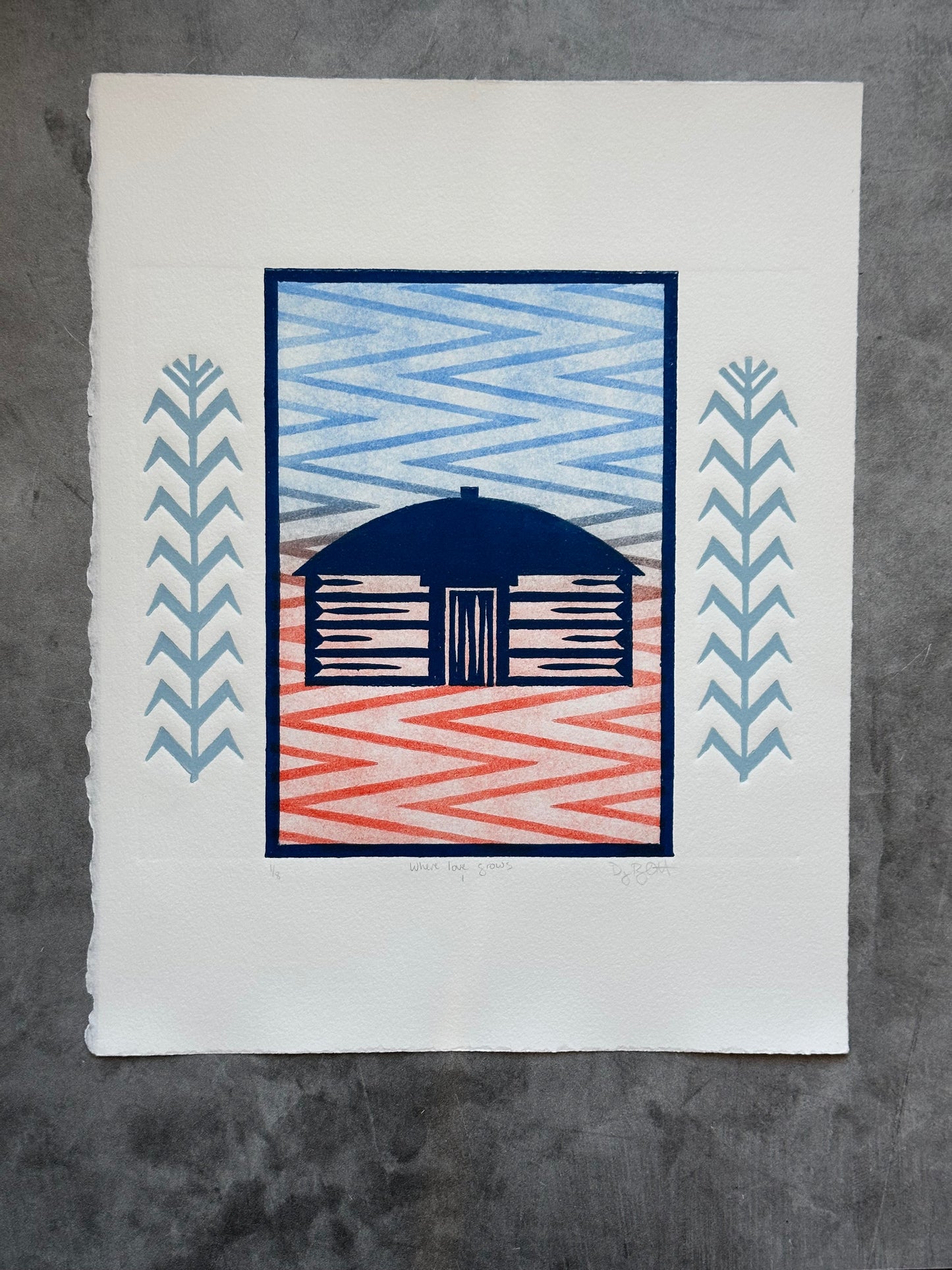 Where Love Grows I - Relief Print 11”x14”