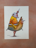 10x12 framed ~ Migrantes - Original illustrations