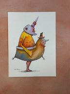 10x12 framed ~ Migrantes - Original illustrations