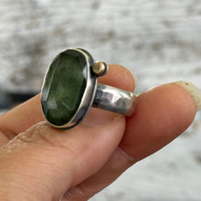 Load image into Gallery viewer, Moss Aquamarine - Sterling Silver Ring - size 8.5
