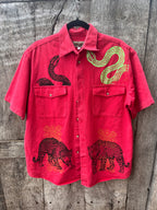 Vintage Collared Shirt Eagle N. 7 - Screenprinted