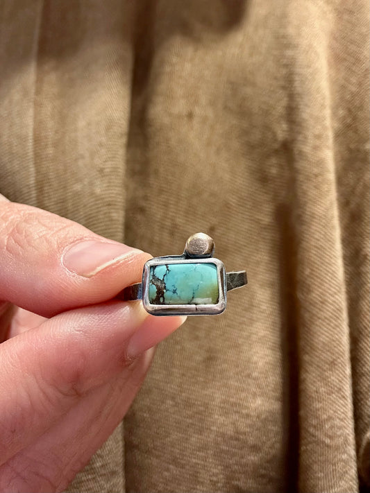 Blue Moon Turquoise and Sterling Silver Ring ~ Size 7