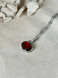 Hessonite Garnet & Sterling Silver ~ Necklace