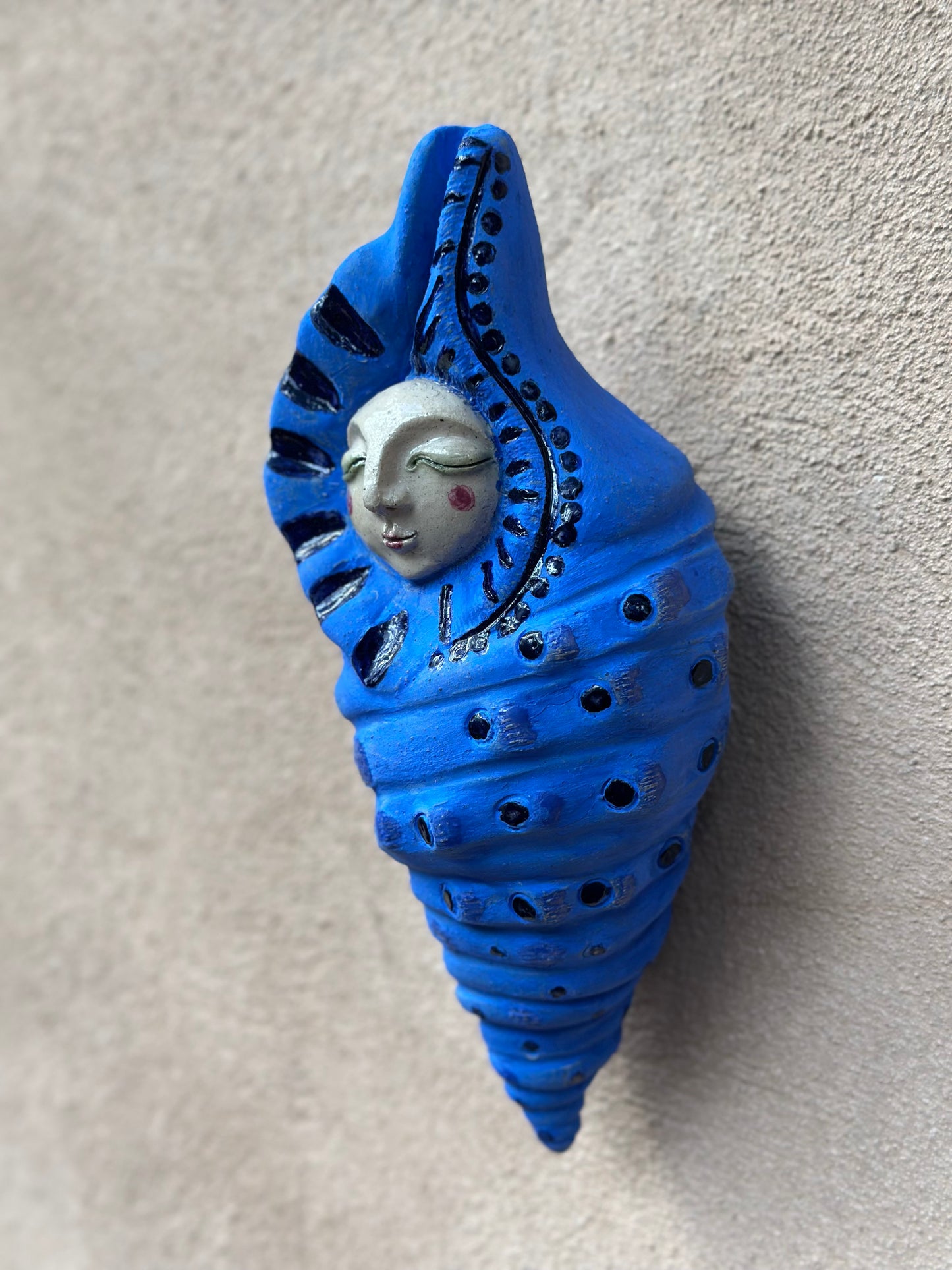 Wall Hanging ~ Shell ~ Cobalt blue