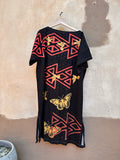 Screenprinted Tunic dress ~ Large ~ linen