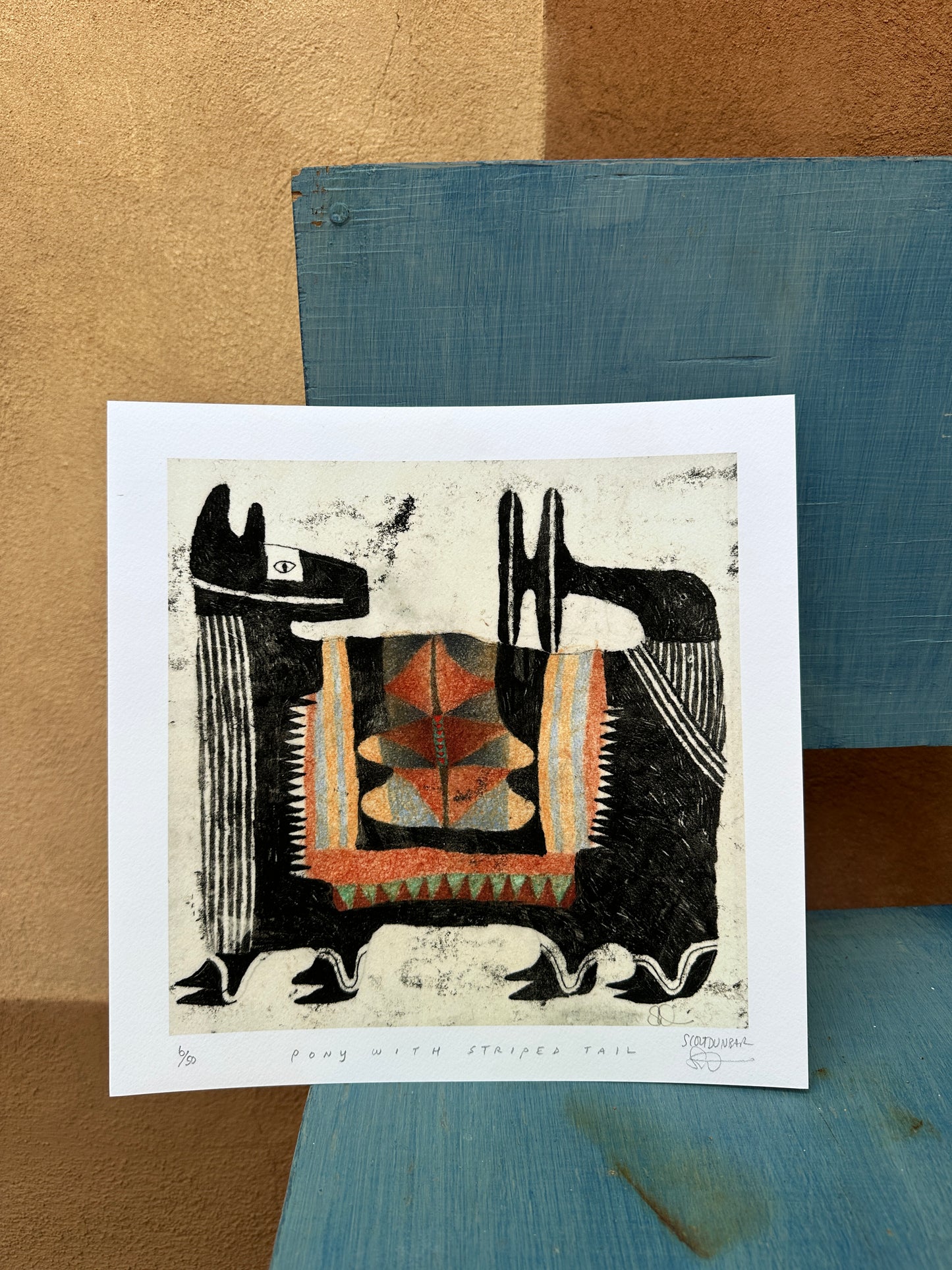 Pony with striped tail- Print 12 x 12 - LIMITED EDITION