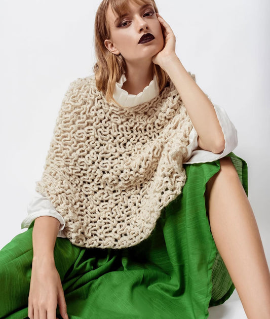 Poncho ~ 100% Baby Alpaca ~ natural color