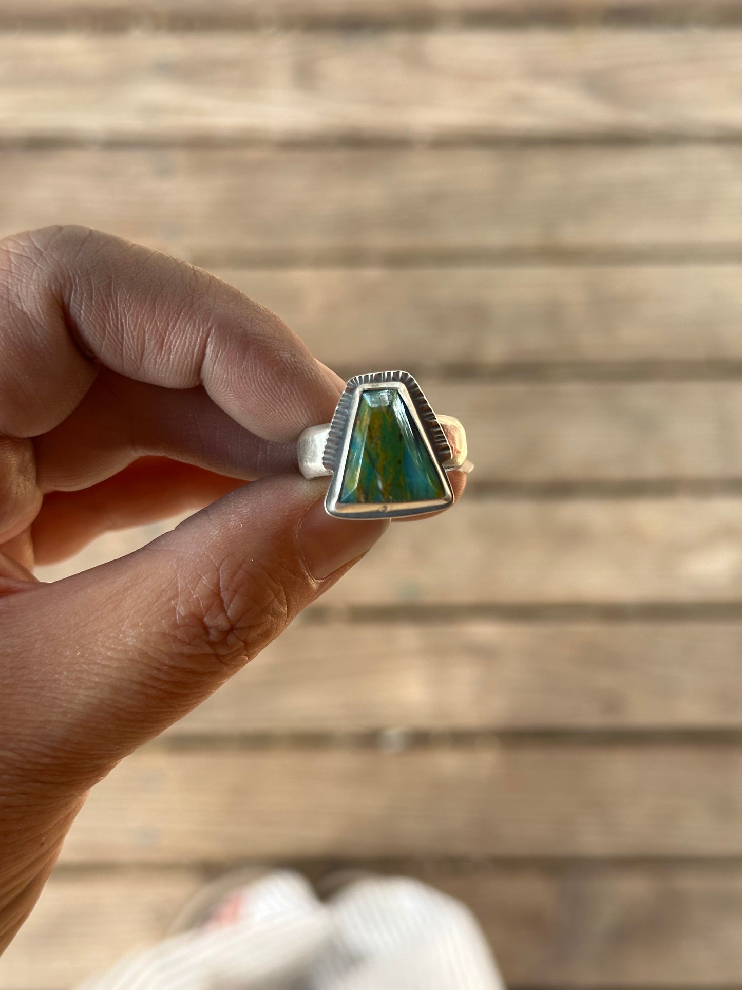 Andean Opal - Sterling silver statement ring - 8