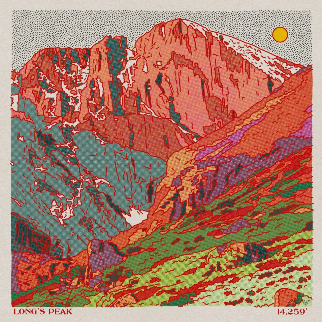 Longs Peak Art Print - 12 x 12 print