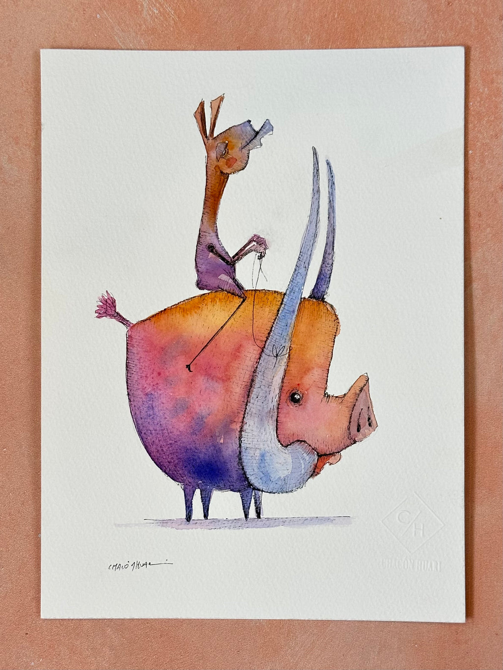 10x12 framed ~ Migrantes - Original illustrations