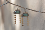 Aqua Chalcedony Rainy Cloud earrings - Sterling Silver
