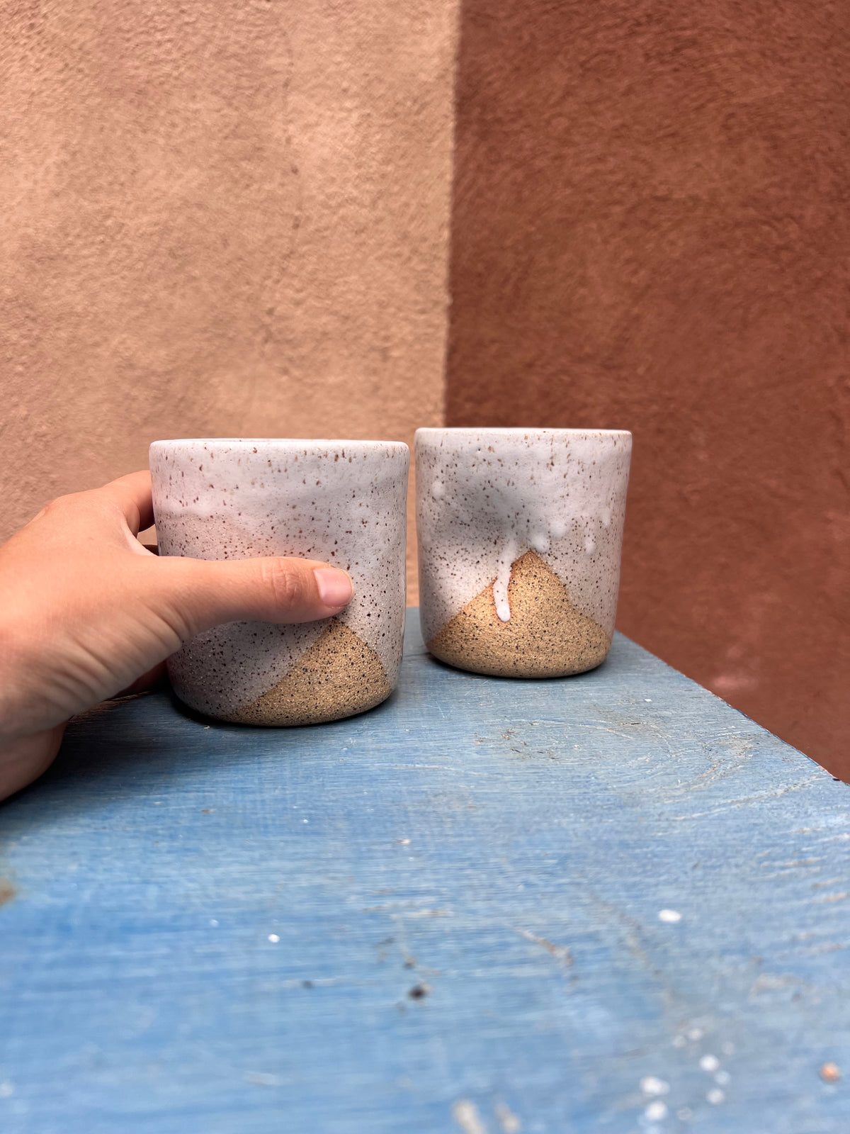 Off White Speckled - Thumb Cup