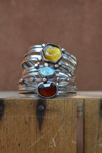 Mexican Amber Stacked Cuff Bracelet