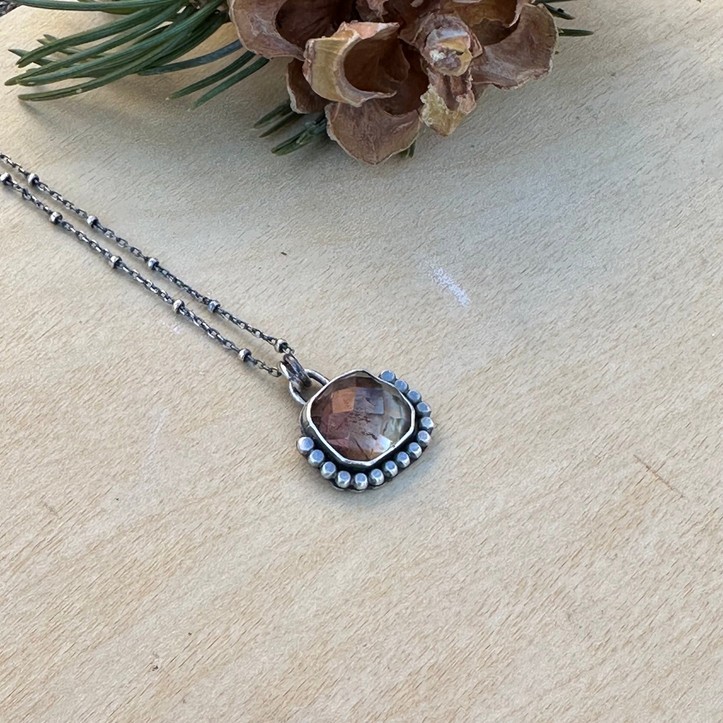 Peach Tourmaline & Sterling Silver ~ Necklace