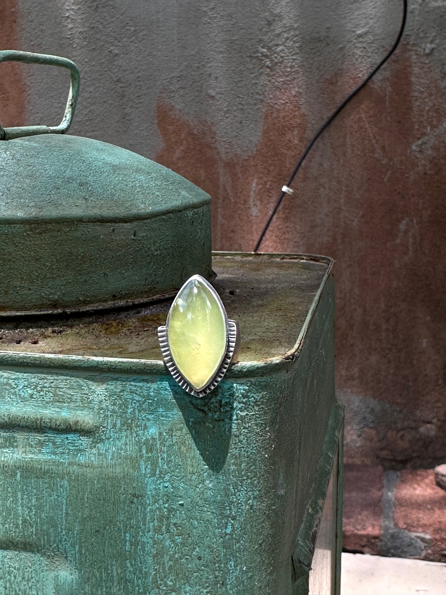 Yellow Chalcedony  and Sterling Silver Ring - Fits perfect a size 6