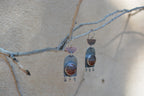 Mexican Flame Agate Earrings - sterling silver and Copper