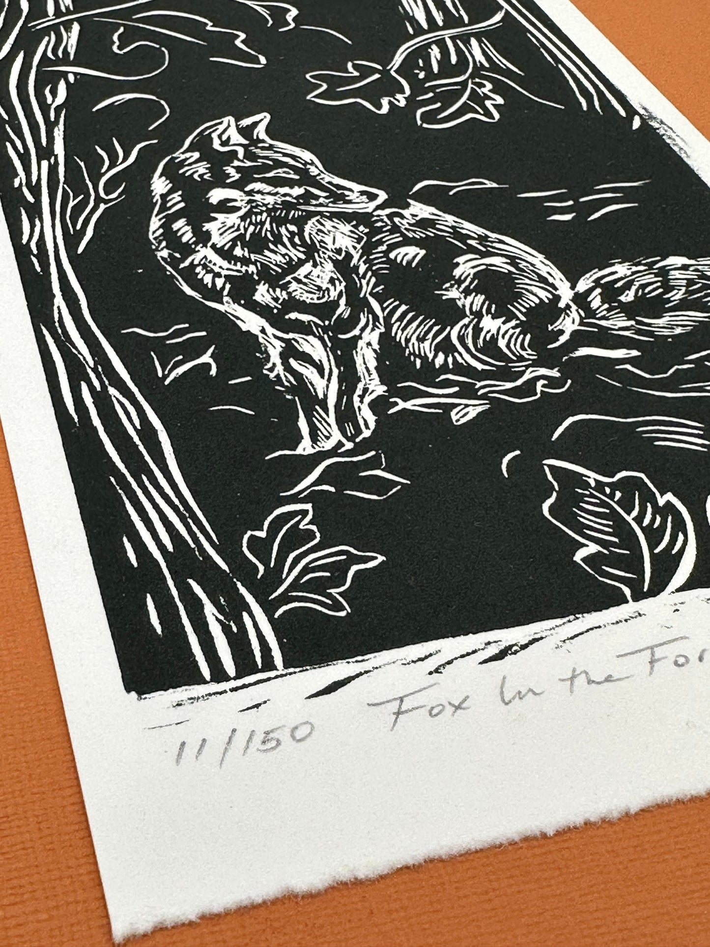 Woodcut Print “Fox in the Forest”