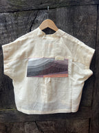 Boxy Cropped Shirt - Pearl - Linen