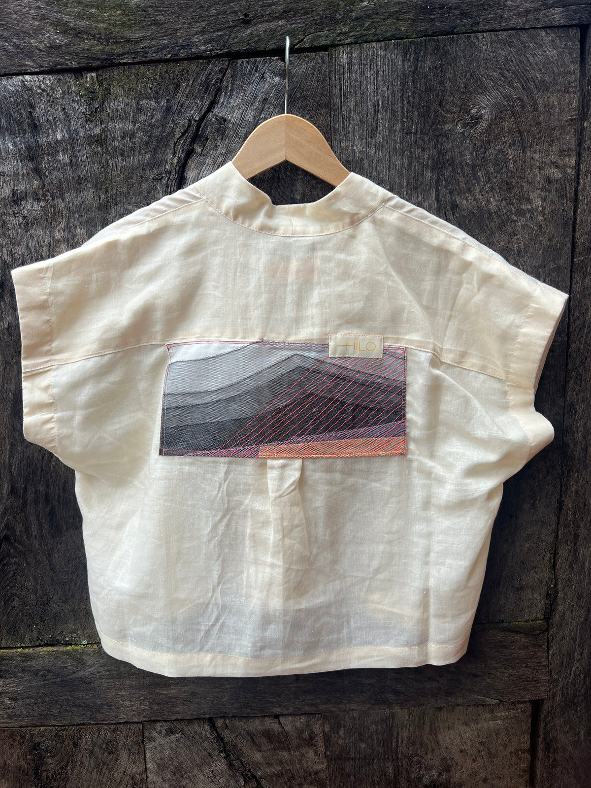 Boxy Cropped Shirt - Pearl - Linen