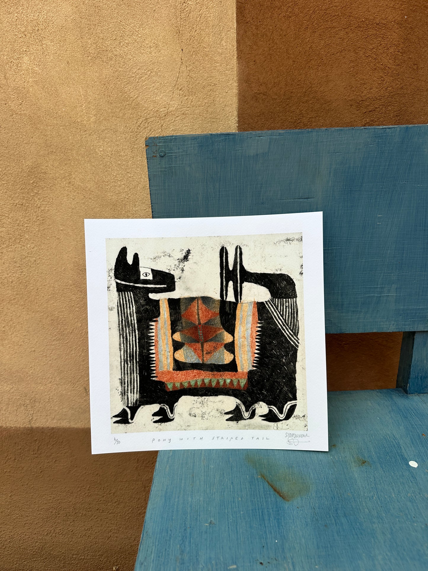 Pony with striped tail- Print 12 x 12 - LIMITED EDITION