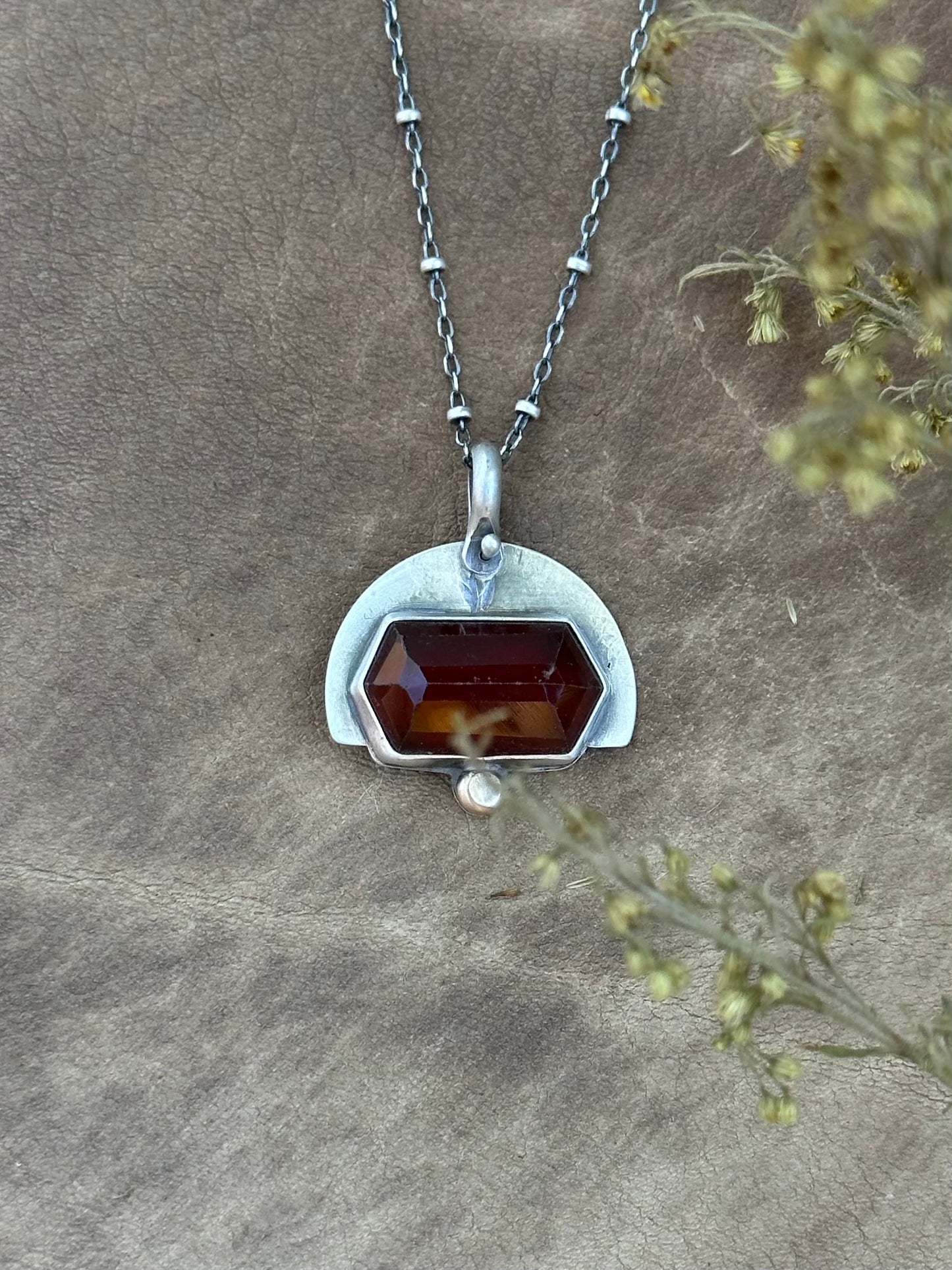 Hessonite Garnet Geometric shape ~ Necklace