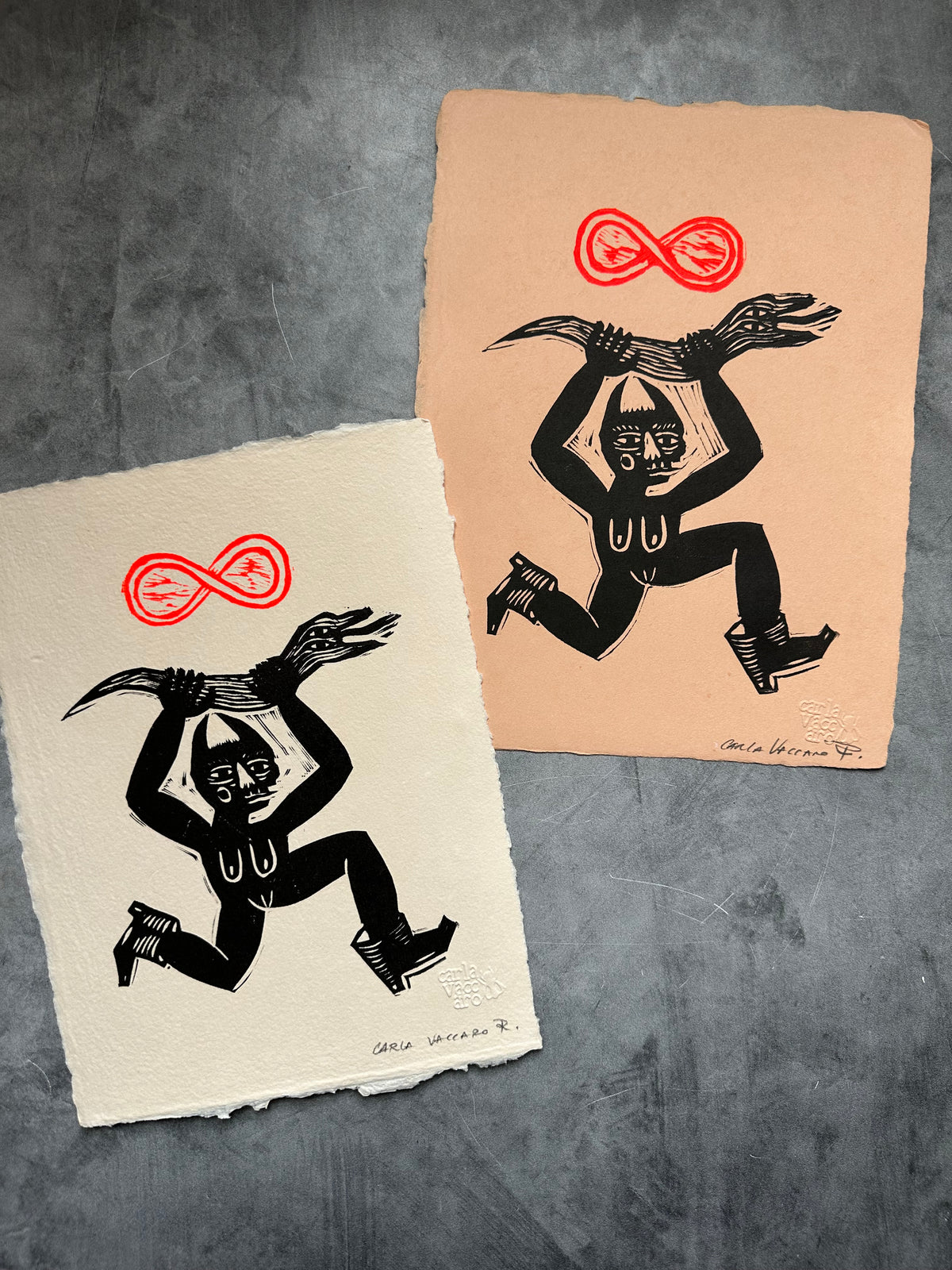 Diabla por Siempre - Lino Print 8.5” x 11”