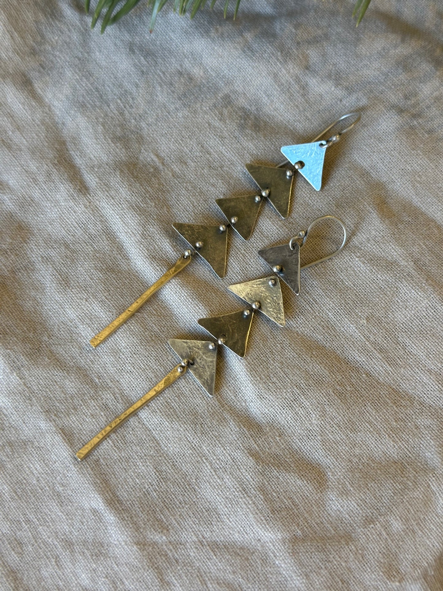 Pine Tree Connected earrings - Sterling Silver