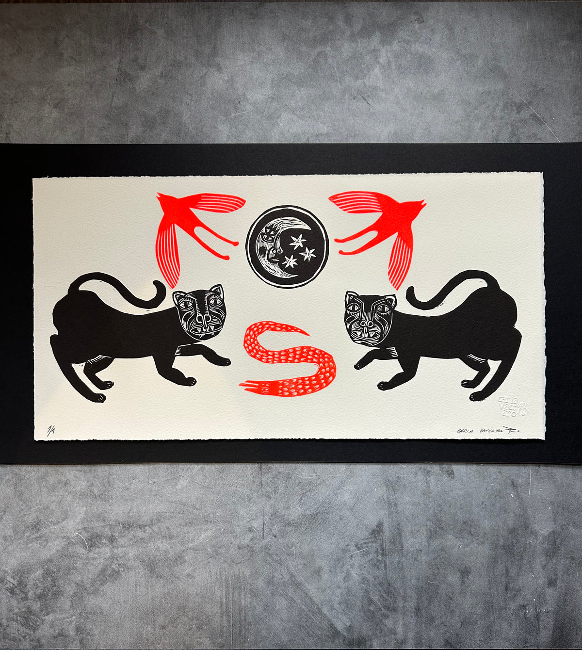 Sin Titulo 3 - Lino Print 18” x 9.5”