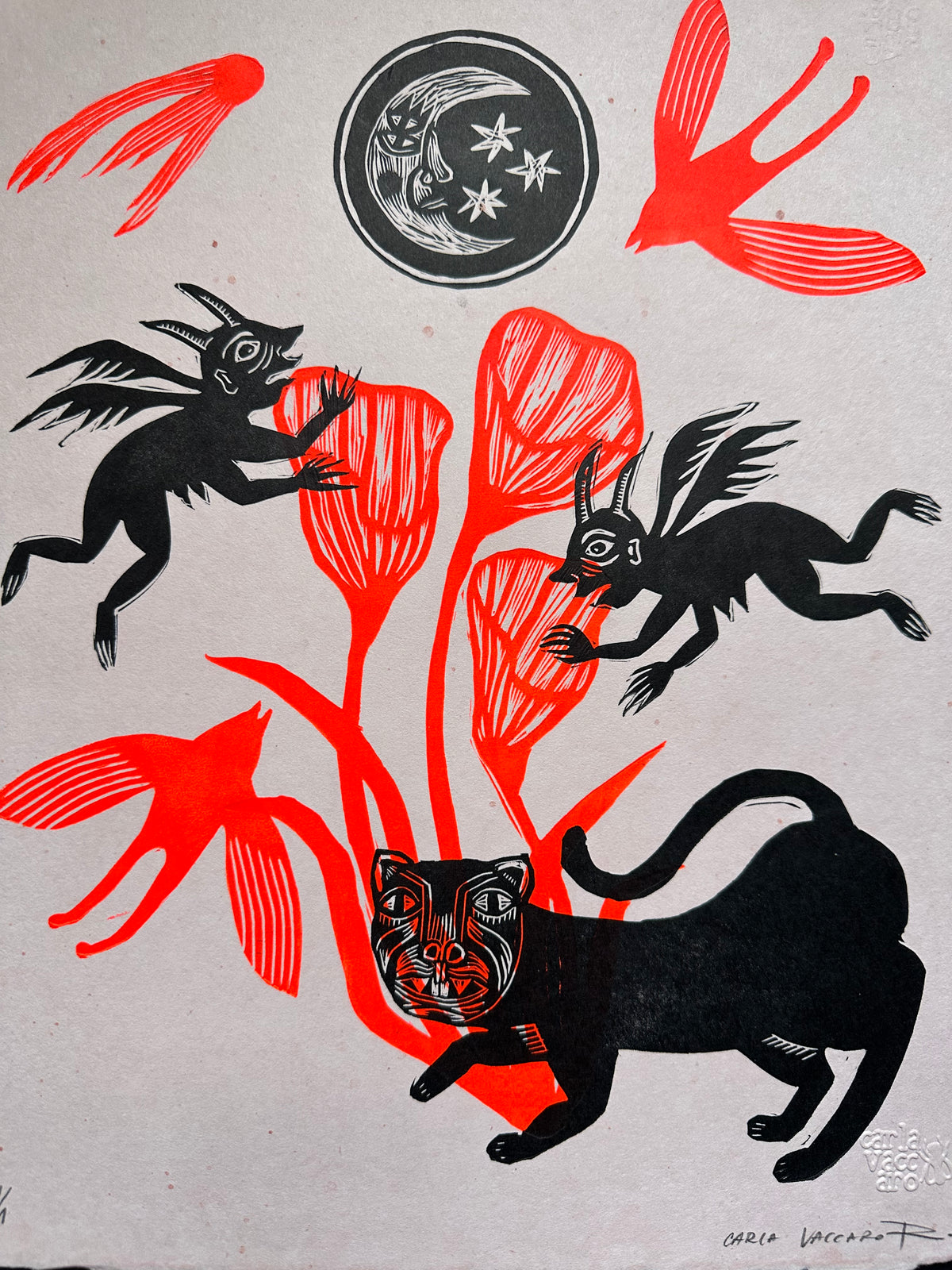 Sin Titulo 2 - Papel Ceiba - Lino Print 12" x 15”