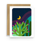 Squidly Designs ~ Desert Night Landscape Moon Southwest Cactus