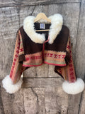 Alpaca fur jacket - Upcycled Bomber Cropped Jacket - Alpaca wool