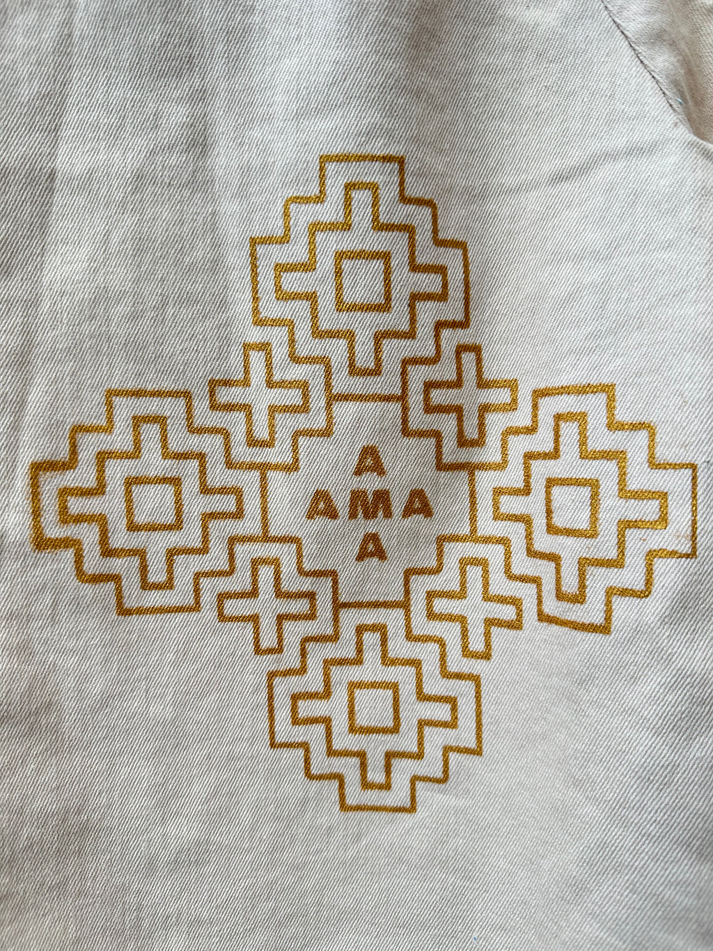 Screenprinted utility jacket with buttons