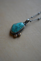 Carico Lake Turquoise ~ Necklace ~ Sterling Silver & bronze