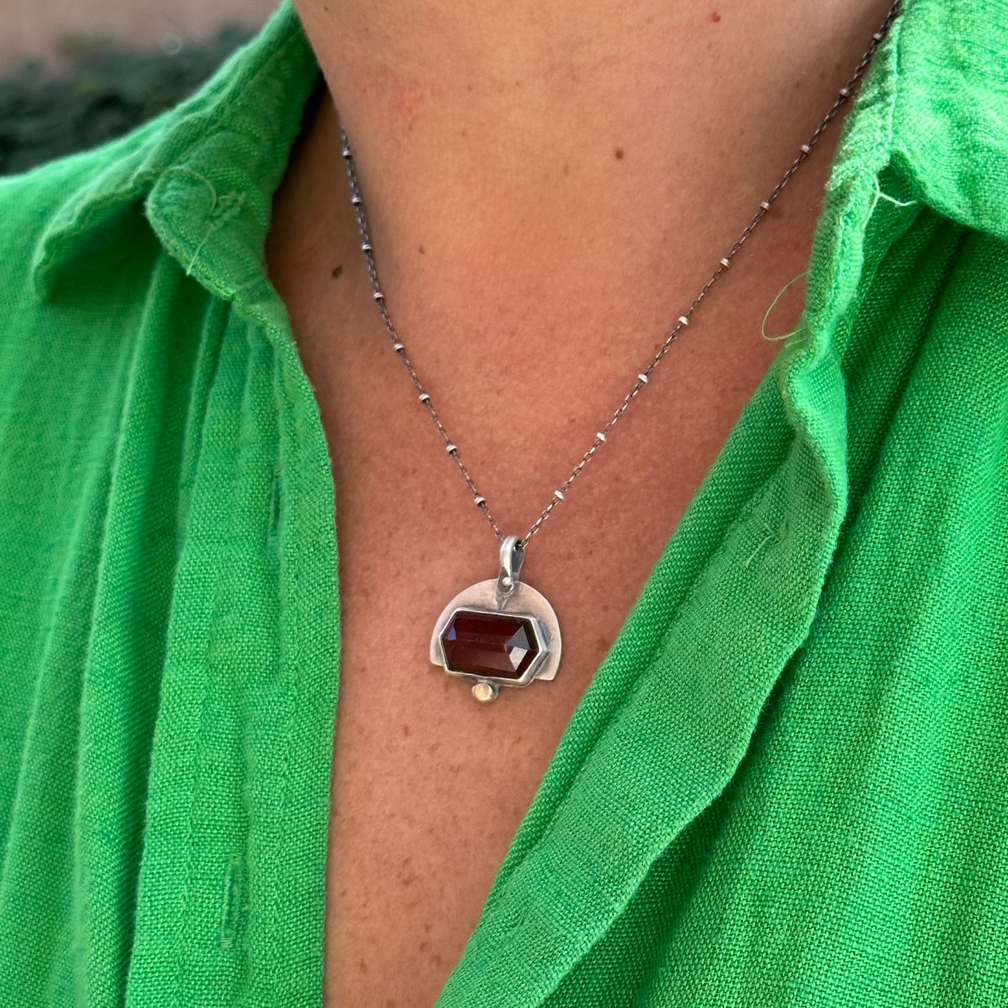 Hessonite Garnet Geometric shape ~ Necklace