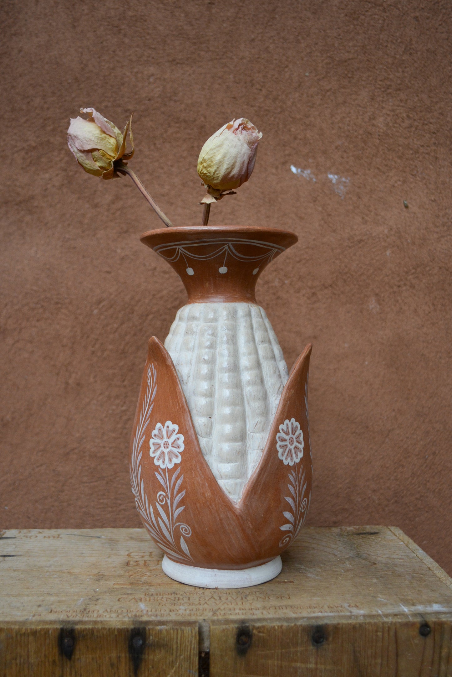 Corn vase ~ Brown and Red