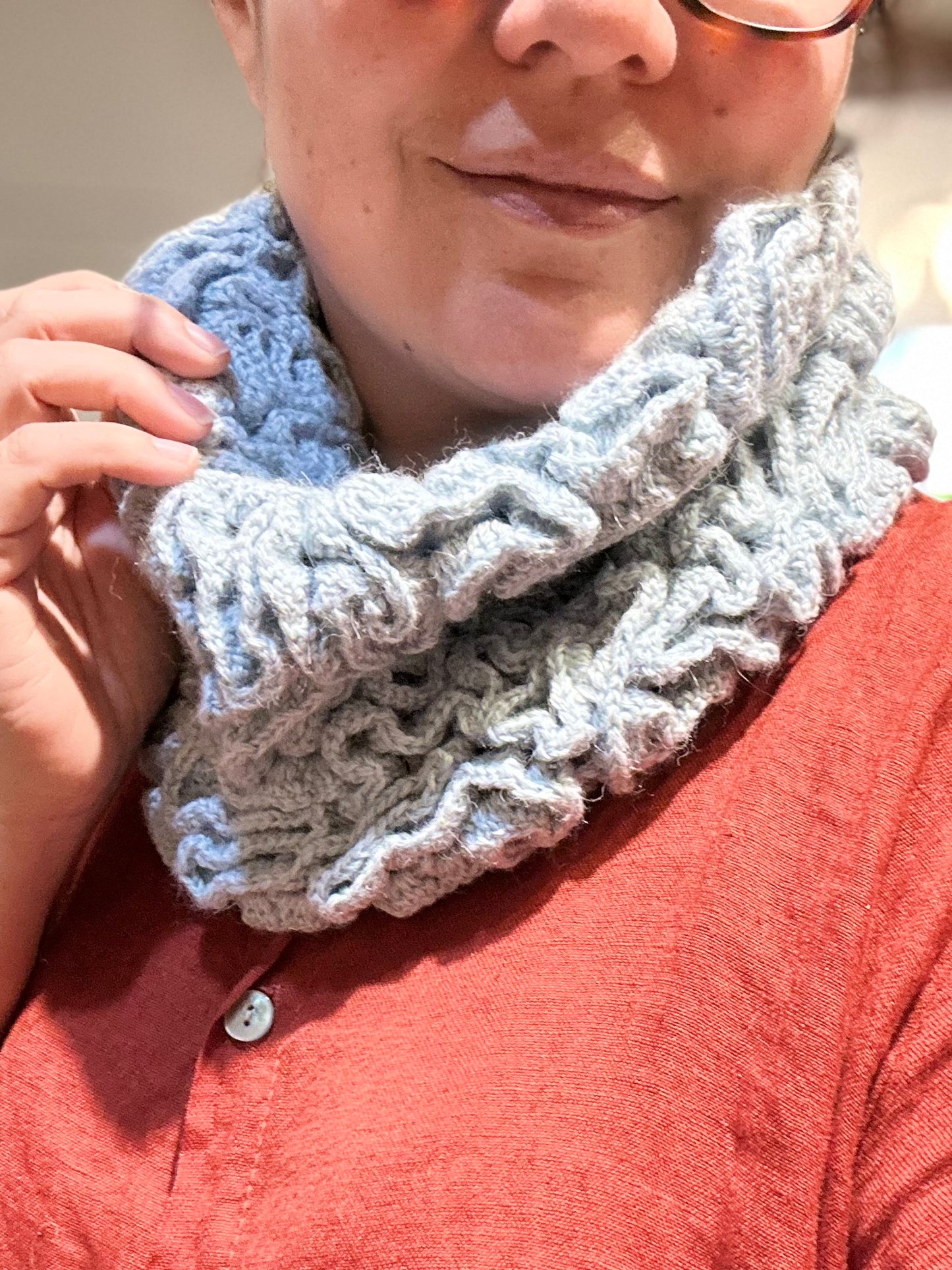 Neck Gaiter 100% Baby Alpaca - baby blue