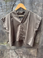 Boxy Cropped Shirt - Mocha