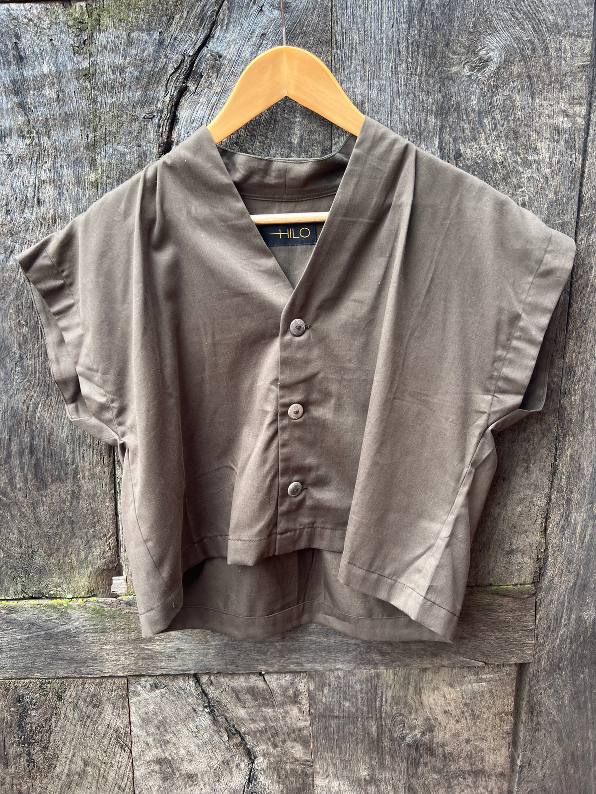 Boxy Cropped Shirt - Mocha