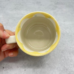 Yellow and White mug - Porcelain