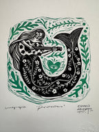 Proctectora - Linocut 9.5”x12.5”