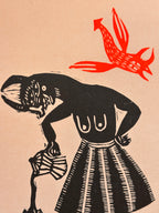 Diabla Cafe por la Mañana - Lino Print 11" x 8"