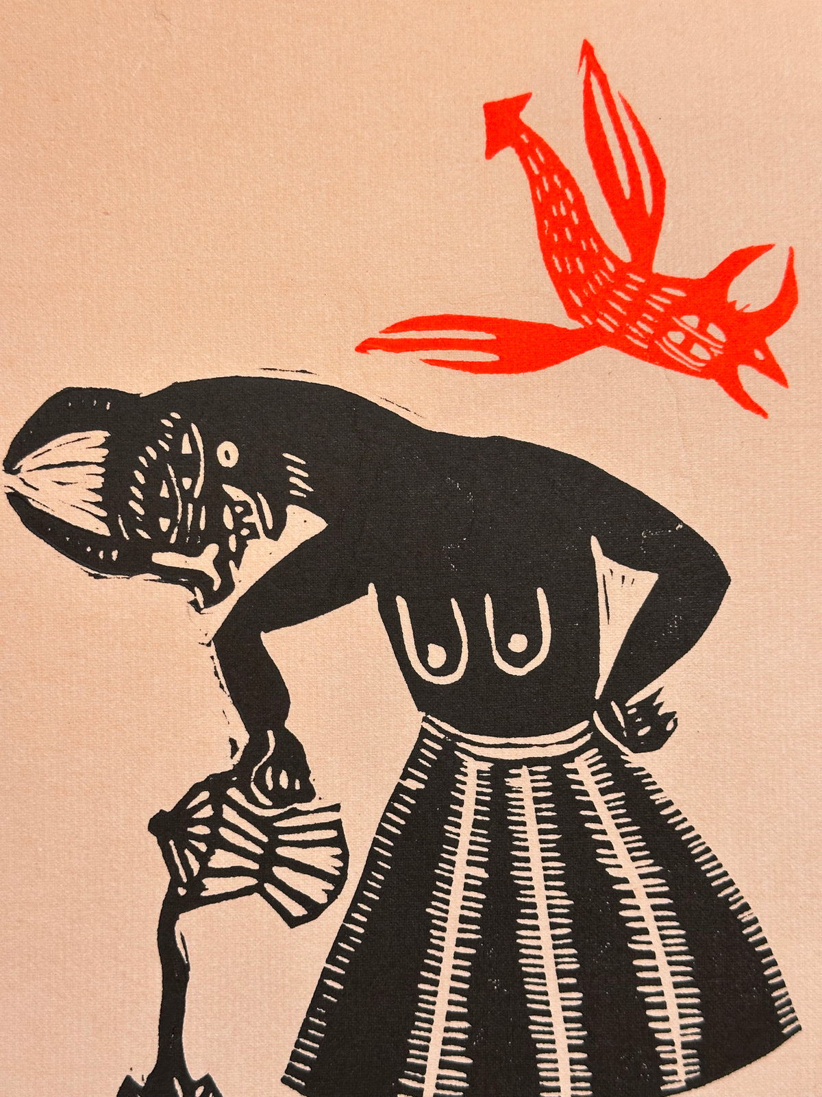 Diabla Cafe por la Mañana - Lino Print 11" x 8"