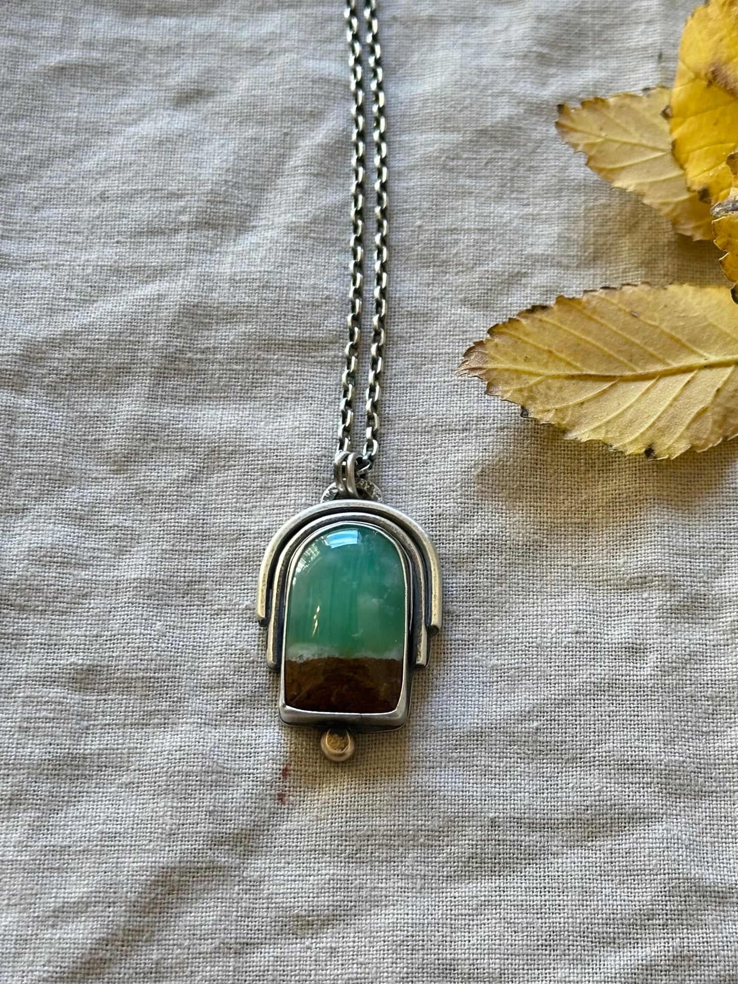 Australian Yerilla Chrysoprase Portal Necklace