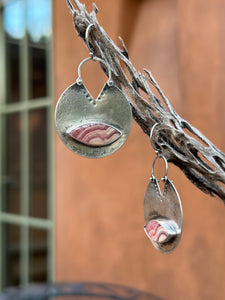 Rhodochrosite and Sterling Silver Earrings