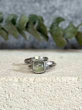 Load image into Gallery viewer, Prehnite Stacking ring Set ~ Set fits 4.75 ~ Sterling Silver
