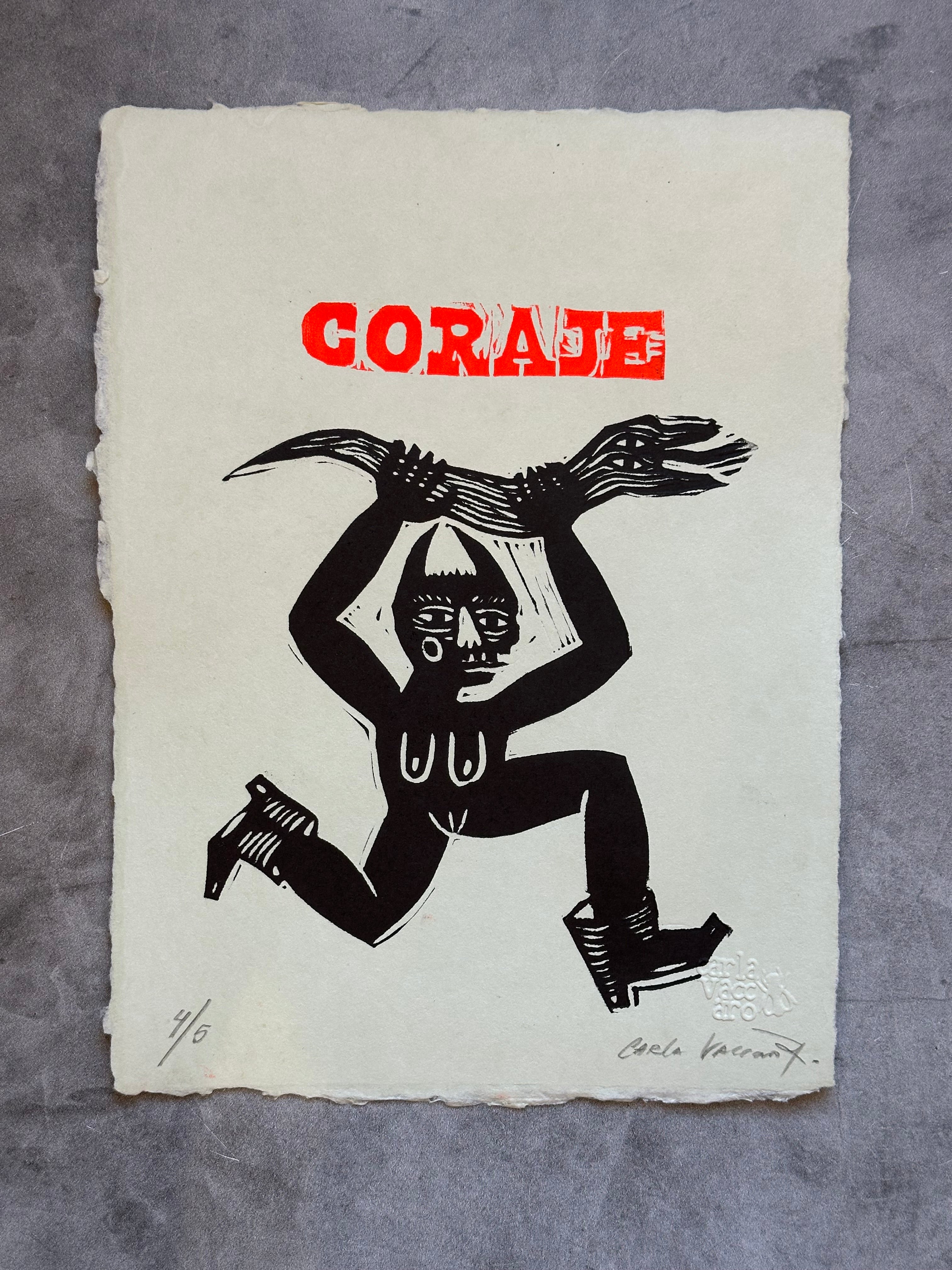 Diabla Coraje - Lino Print 8.5” x 11”