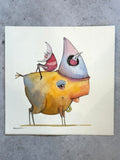 Migrantes - Original illustrations - 10x10 framed